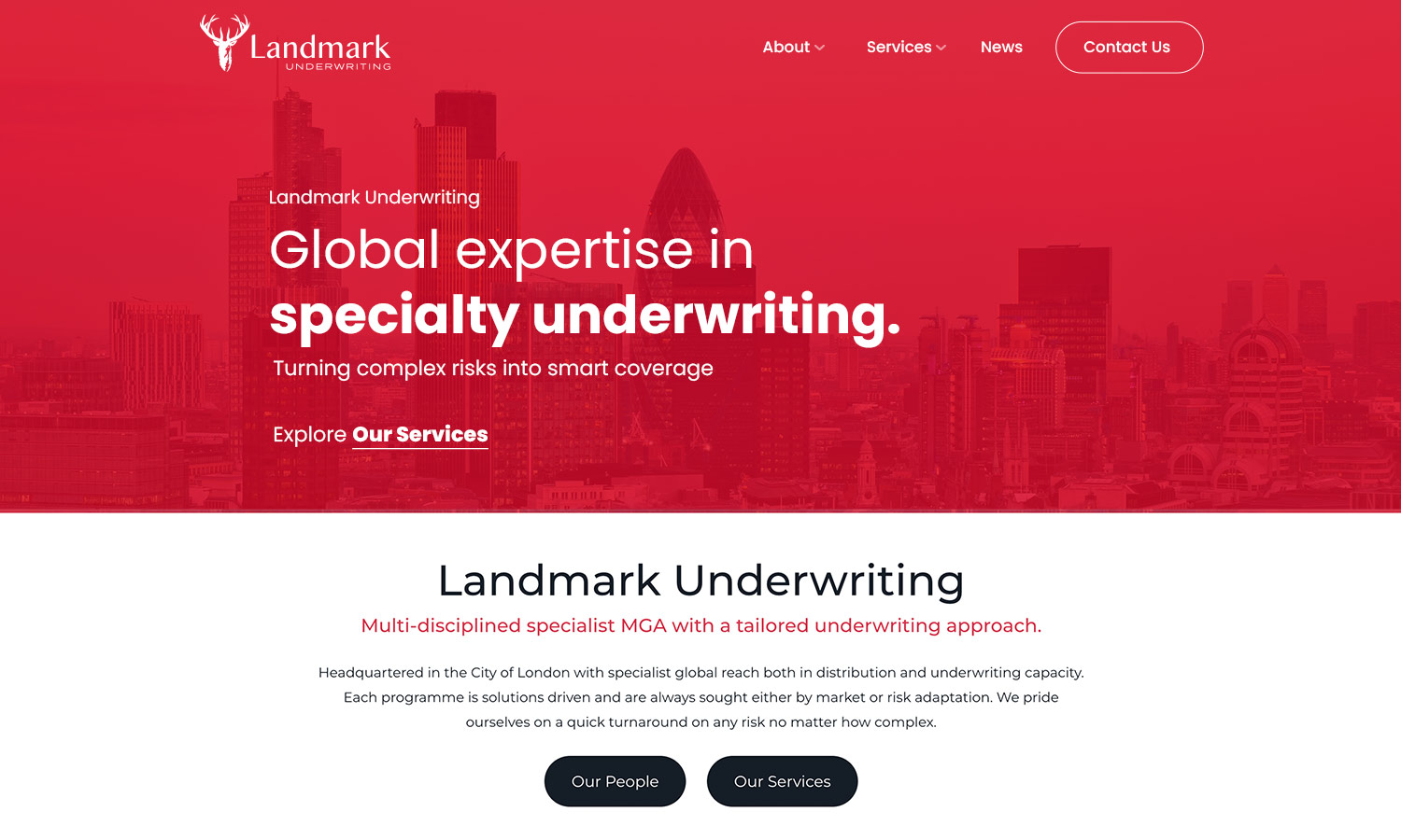 Underwriting Website - Essex - Landmark - Hands Digital