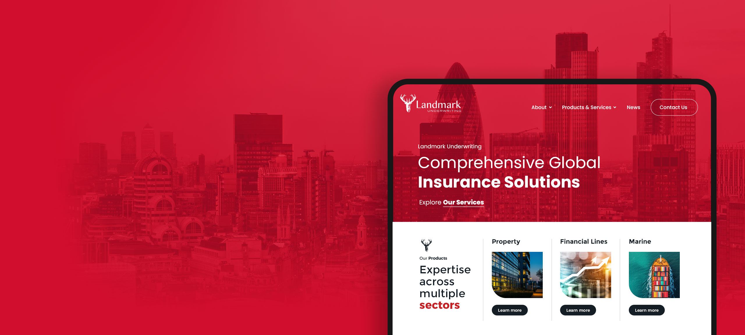 Underwriting Website - Essex - Landmark - Hands Digital